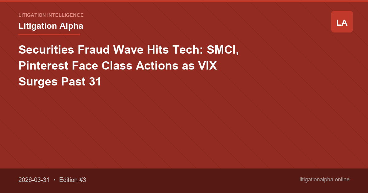 Securities Fraud Wave Hits Tech: SMCI, Pinterest Face Class Actions as VIX Surges Past 31