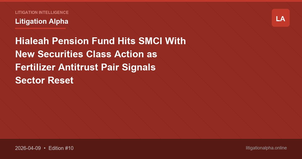 Hialeah Pension Fund Hits SMCI With New Securities Class Action as Fertilizer Antitrust Pair Signals Sector Reset